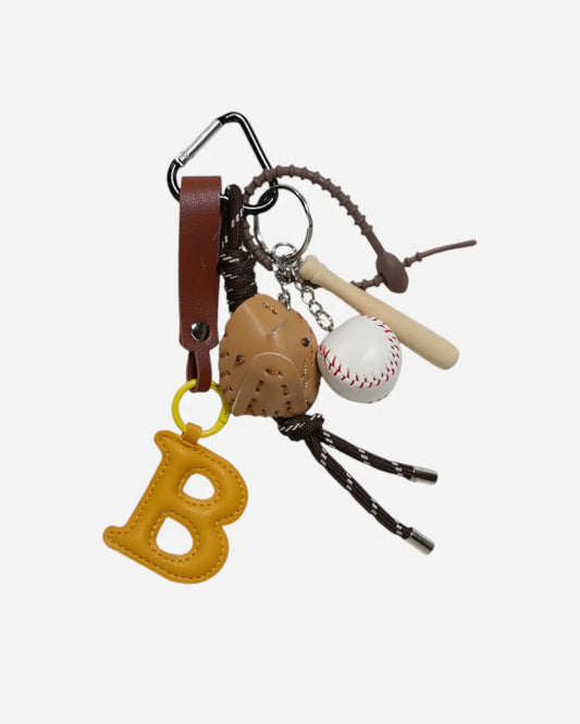 Beyzbol B Harf Charm Anahtarlık
