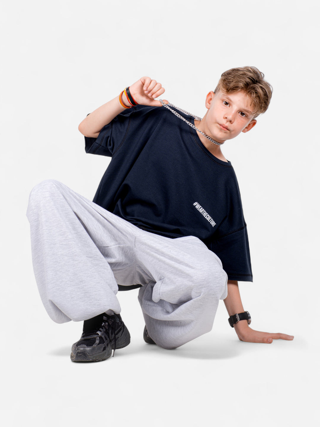 XTRA BAGGY Gri Eşofman Altı – StreetKids Oversize | 10–15 Yaş