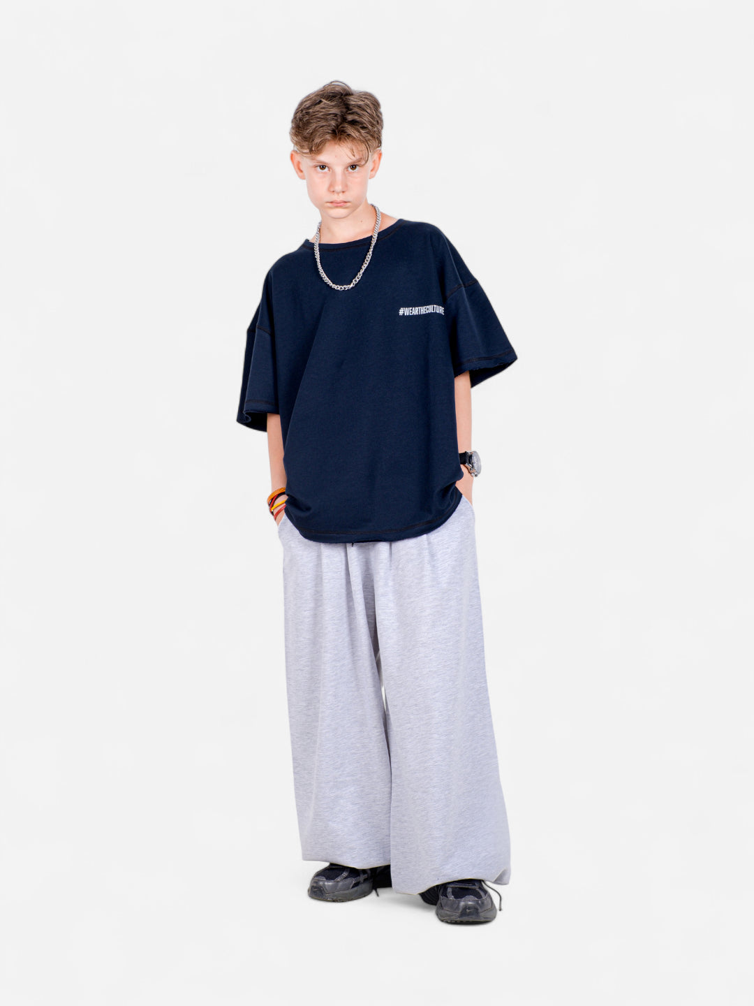 XTRA BAGGY Gri Eşofman Altı – StreetKids Oversize | 10–15 Yaş