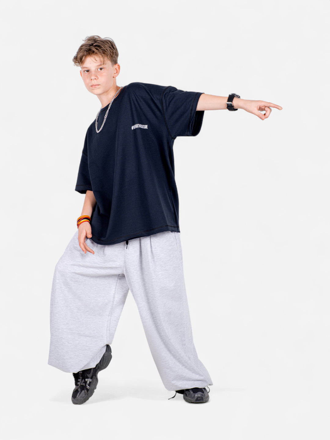 XTRA BAGGY Gri Eşofman Altı – StreetKids Oversize | 10–15 Yaş