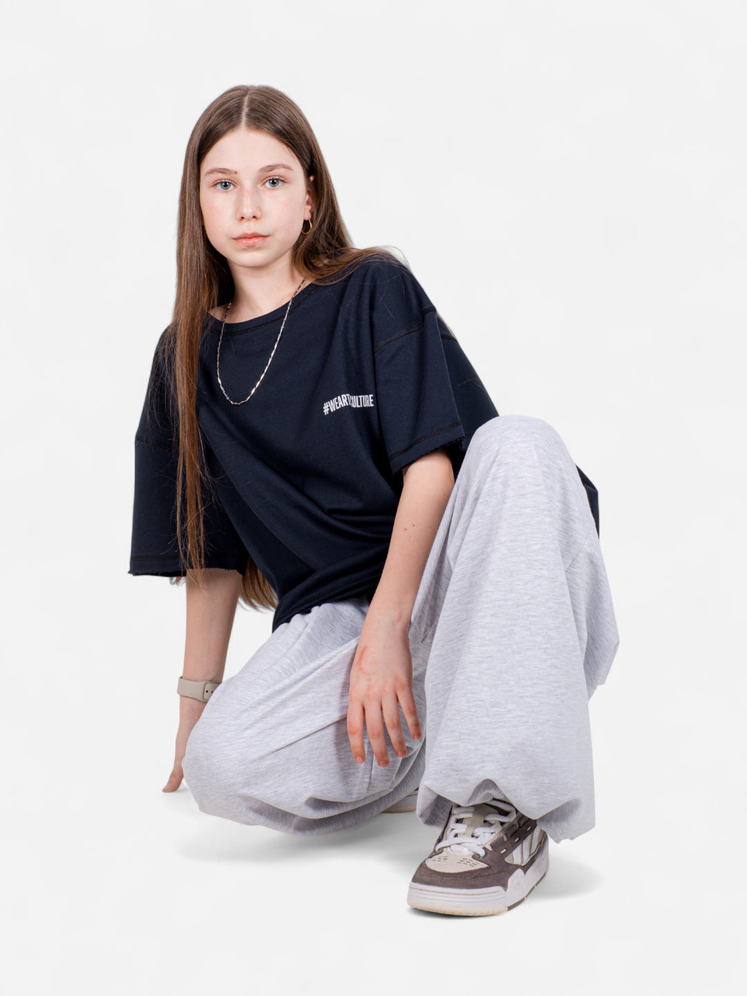 XTRA BAGGY Gri Eşofman Altı – StreetKids Oversize | 10–15 Yaş