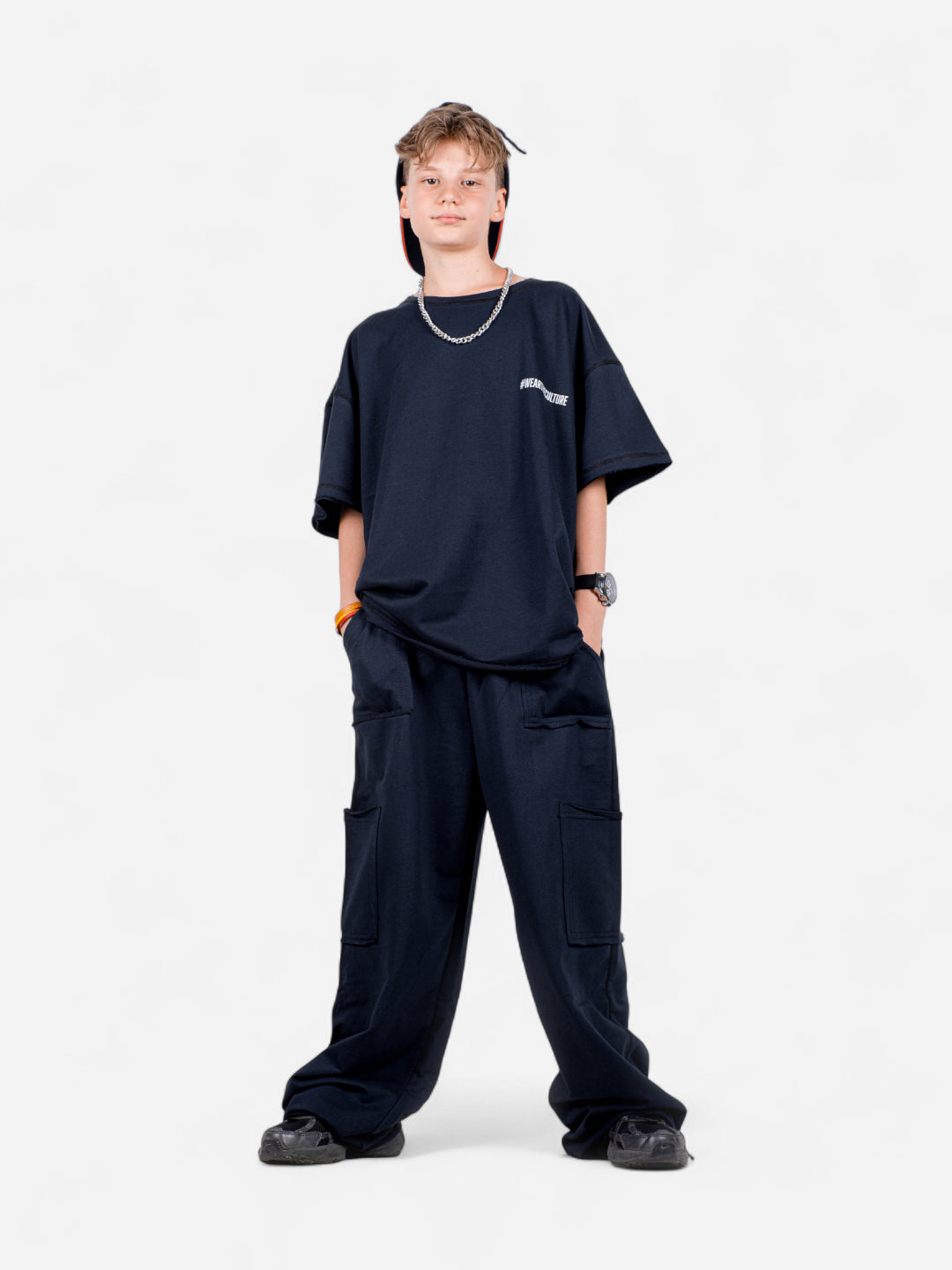 StreetKids Oversize Yazlık Takım – Lacivert | Teens 10–14 yaş