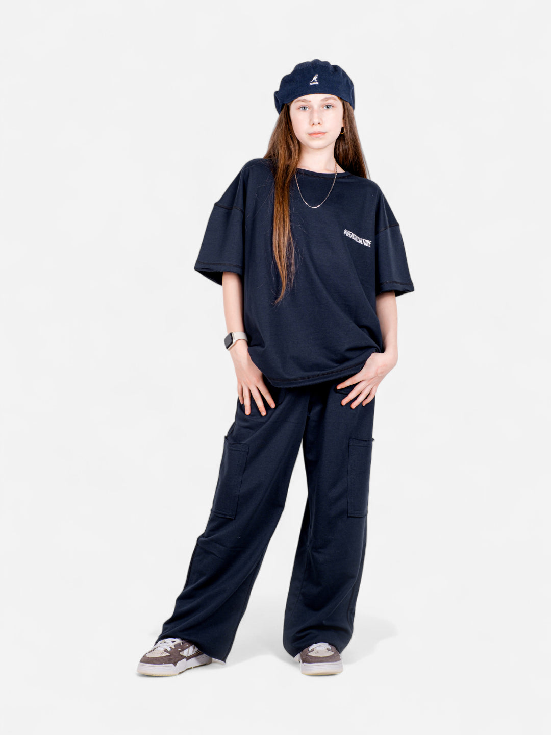 StreetKids Oversize Yazlık Takım – Lacivert | Teens 10–14 yaş