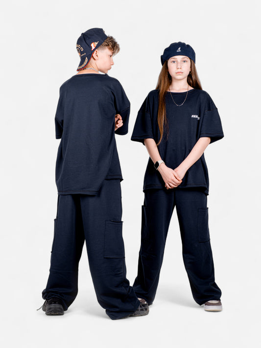 StreetKids Oversize Yazlık Takım – Lacivert | Teens 10–14 yaş
