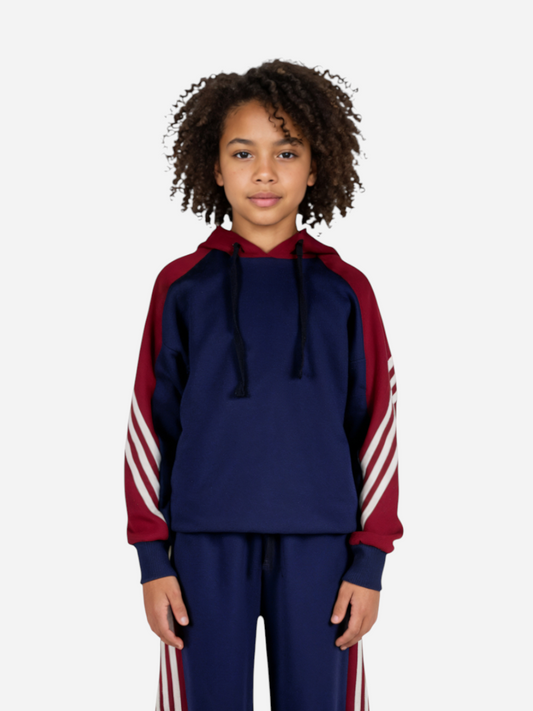 ST-K7 RetroStripe Üst (4–9) – Mavi/Kırmızı/Beyaz