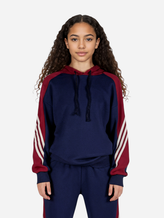 ST-K7 RetroStripe Üst (10–15) – Mavi/Kırmızı/Beyaz