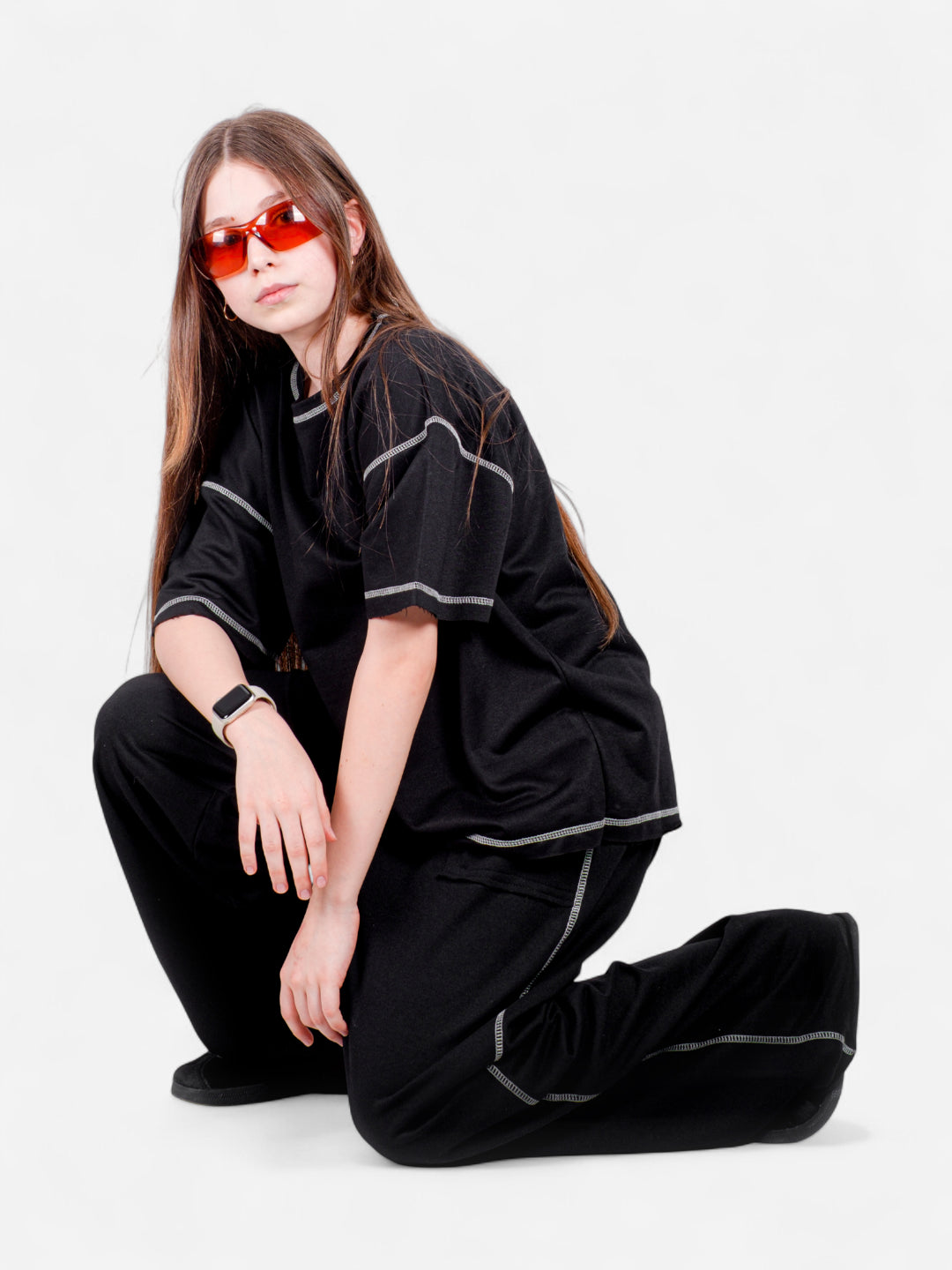 StreetKids Oversize Ters Dikiş Takım – Siyah | Teens 10–14 yaş