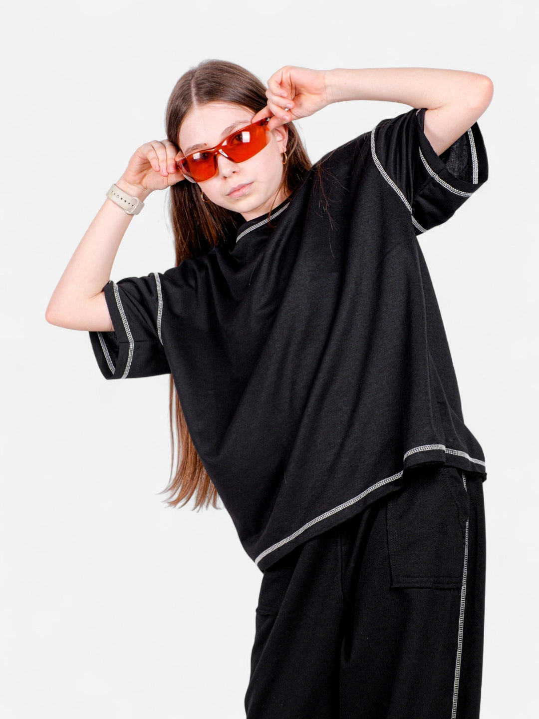 StreetKids Oversize Ters Dikiş Takım – Siyah | Teens 10–14 yaş