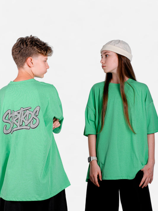 XTRA BAGGY Yeşil Oversize Tişört – StreetKids | Teens 11–16 yaş